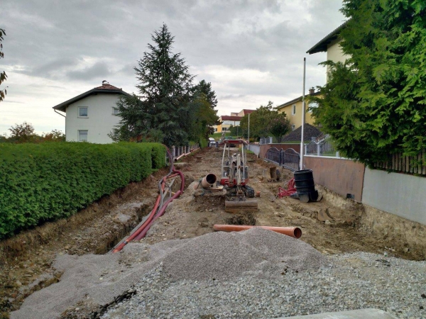 Gradbena dela v Prežihovi ulici v Lenartu